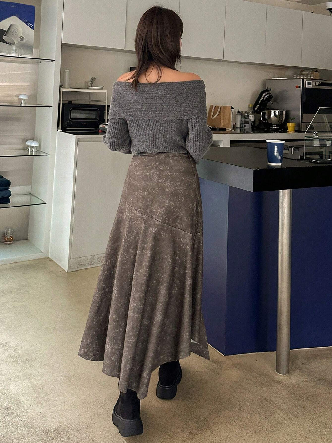 SHEIN maxi szoknya, barna