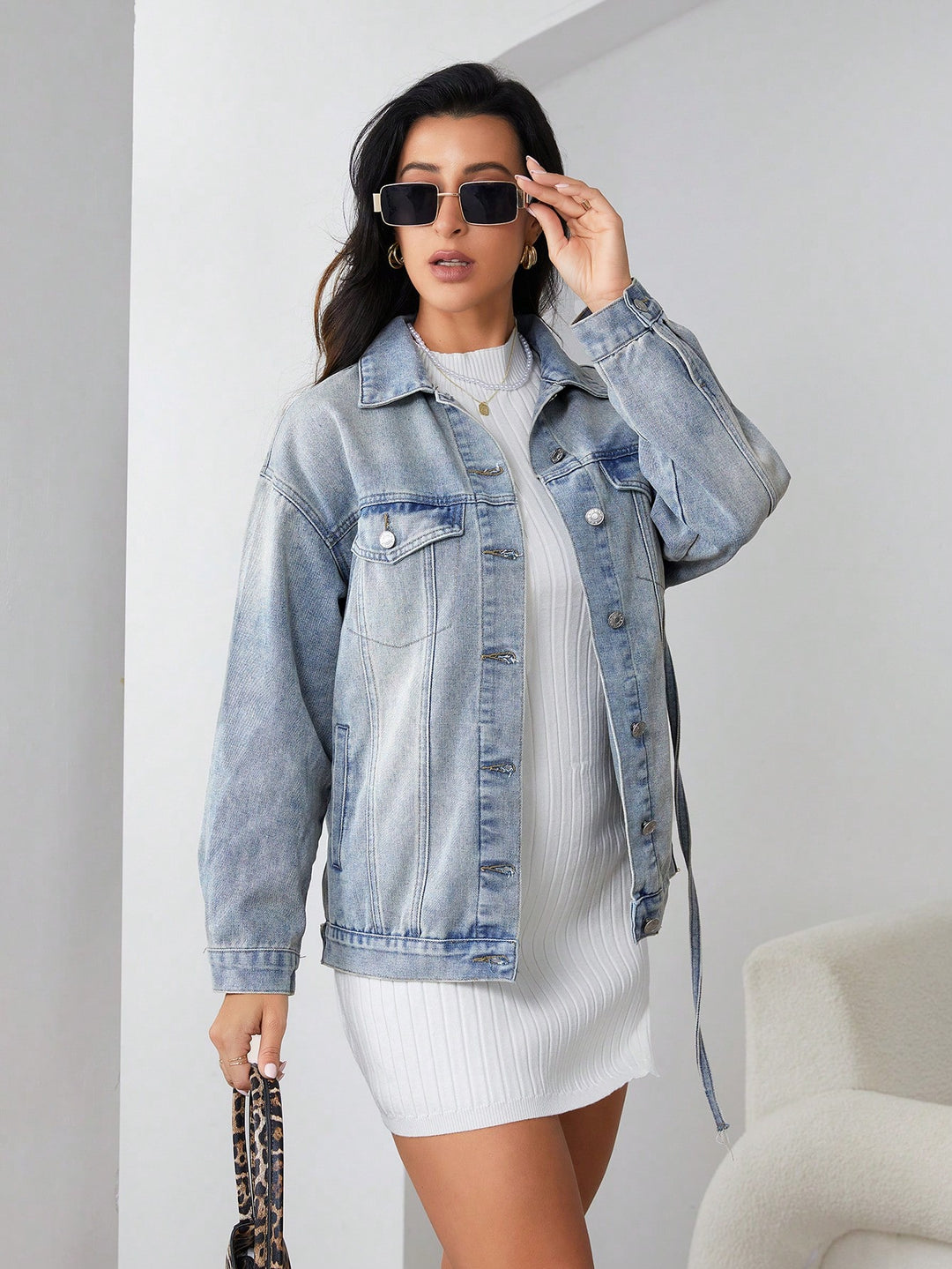 Geacă denim SHEIN, albastru