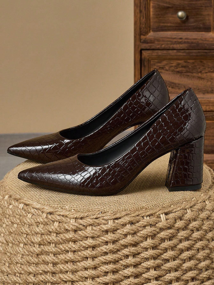 Pantofi cu toc SHEIN, maro