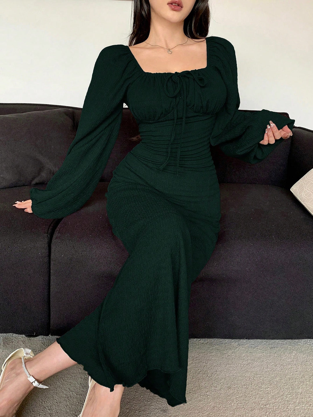 Rochie maxi SHEIN, verde