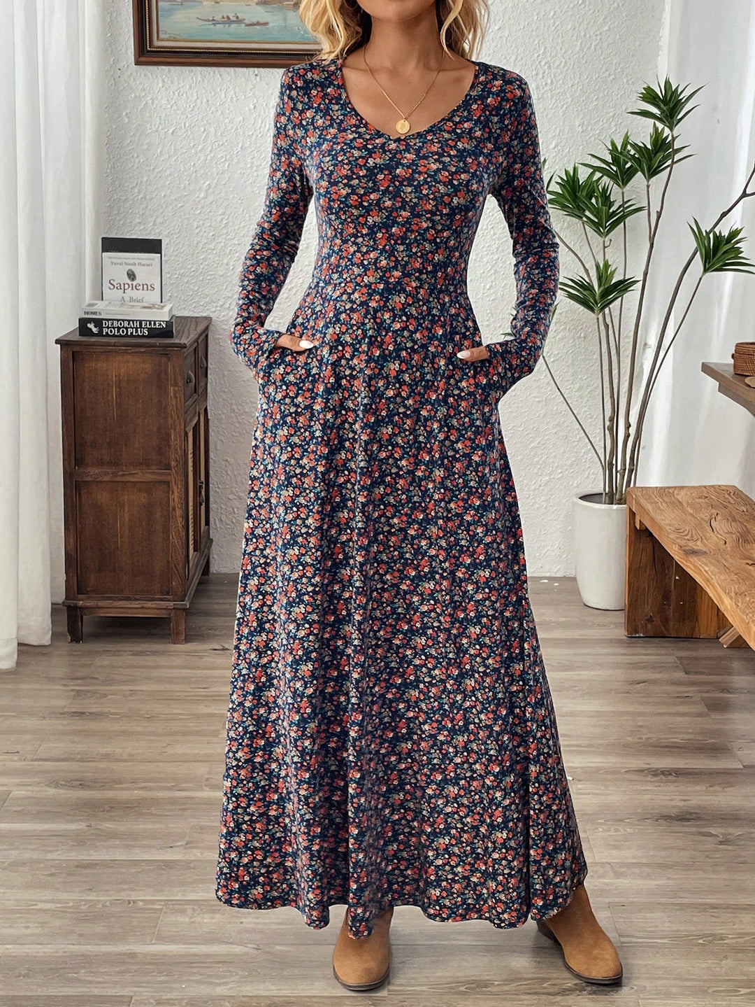 Rochie midi SHEIN, mix culori