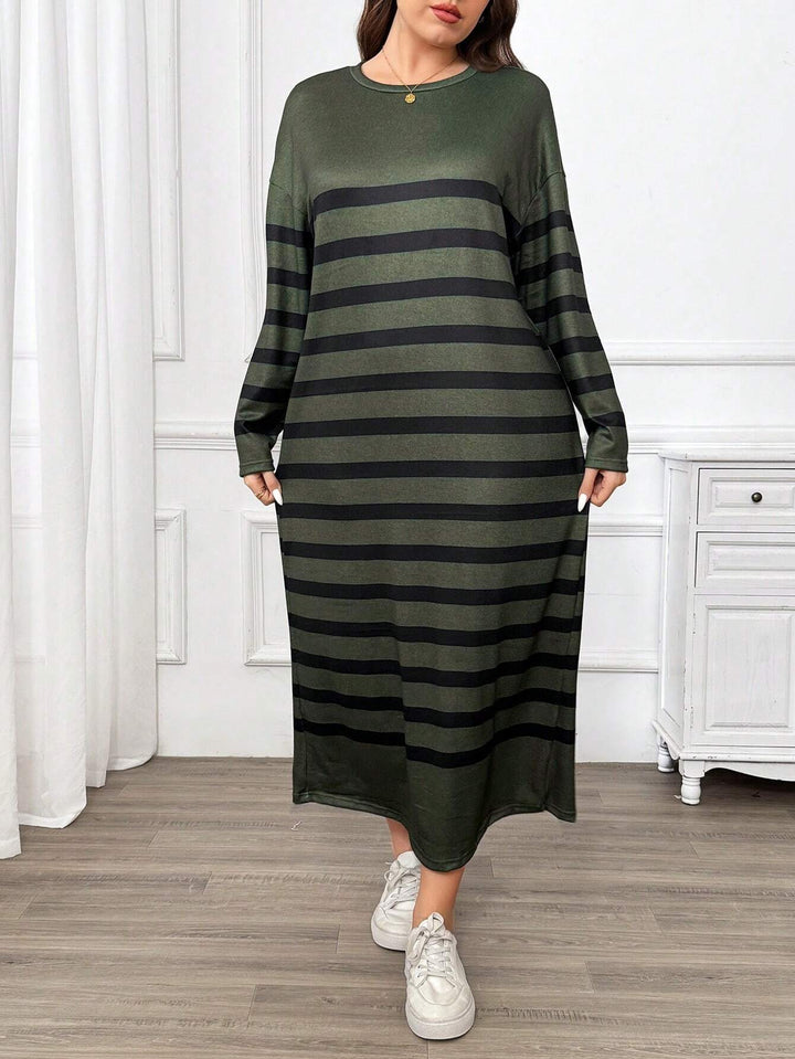 Rochie maxi Shein Curve+, mix culori