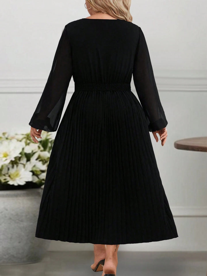 Shein Curve+ maxi ruha, fekete