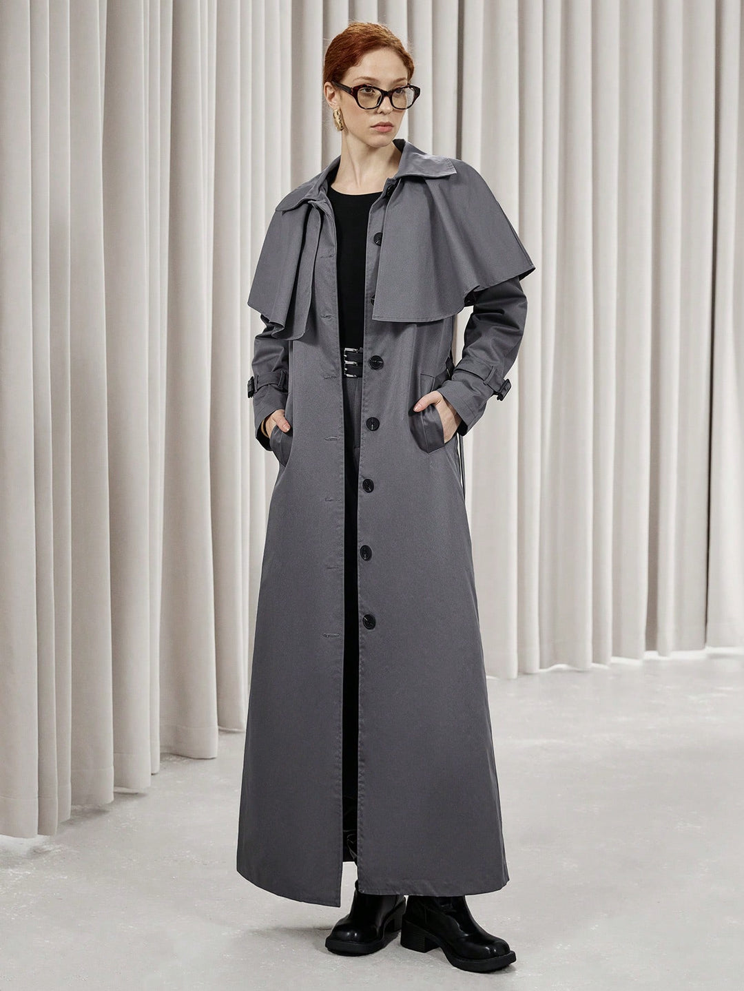 Trench SHEIN, gri
