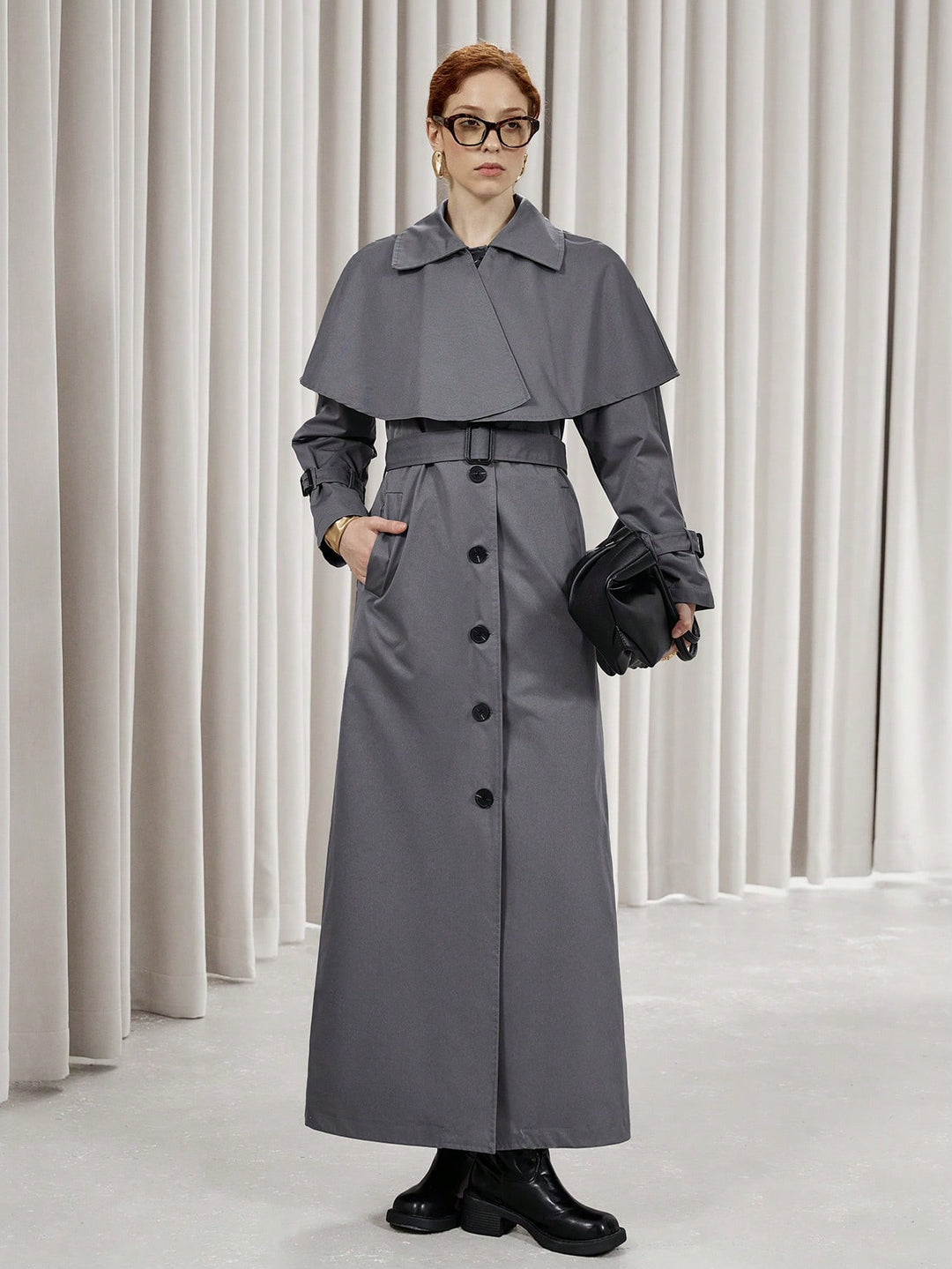 Trench SHEIN, gri