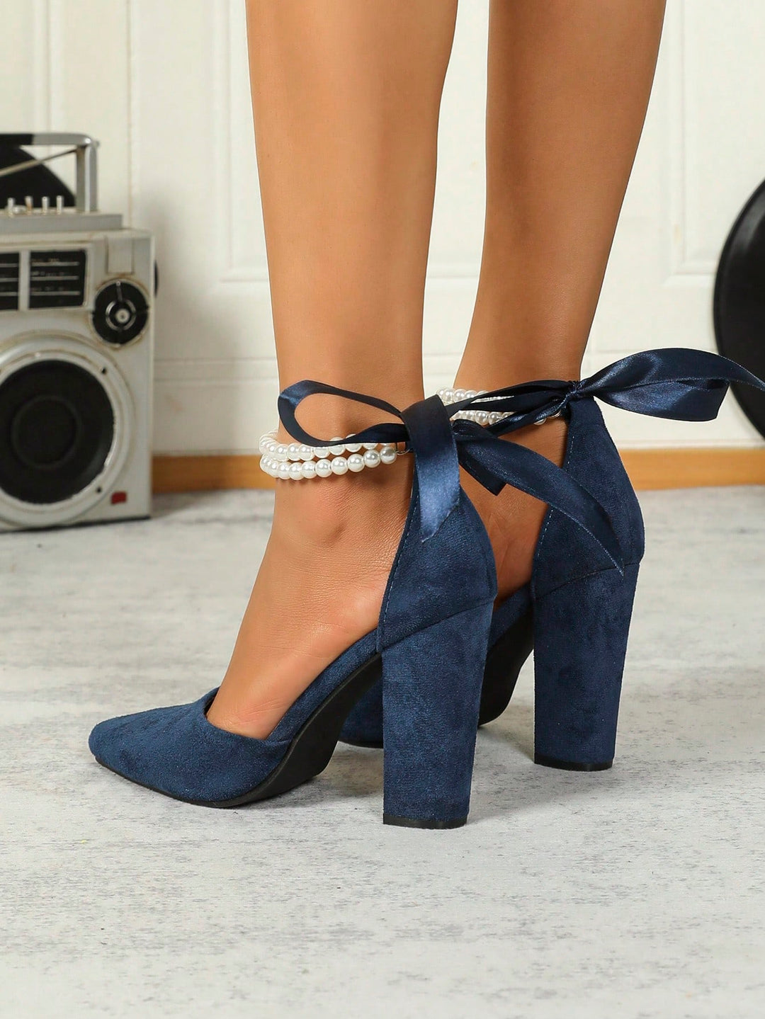 Pantofi cu toc SHEIN, albastru