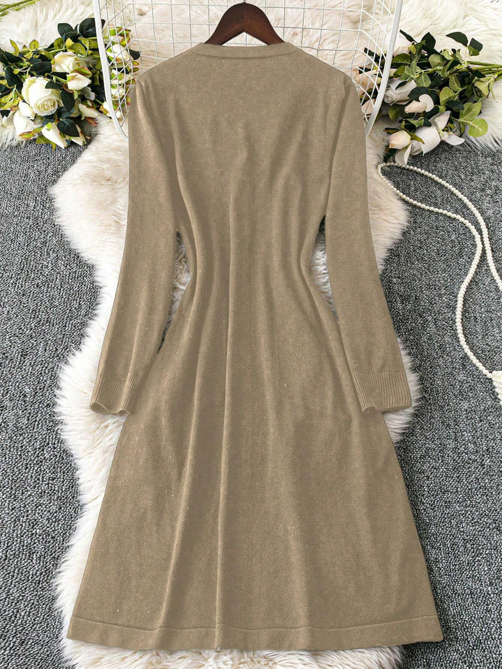 Rochie midi Shein Curve+, bej