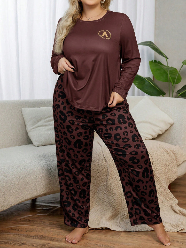 Compleu pijamale SHEIN, maro