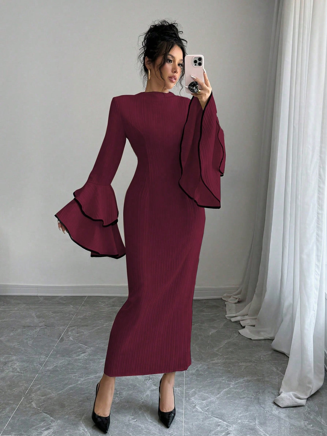 Rochie maxi SHEIN, vișiniu