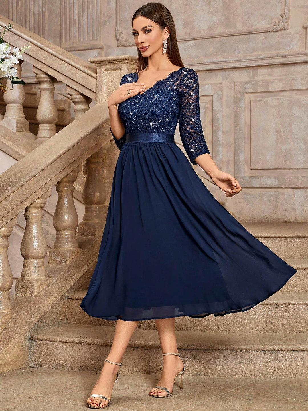 Rochie midi SHEIN, albastru