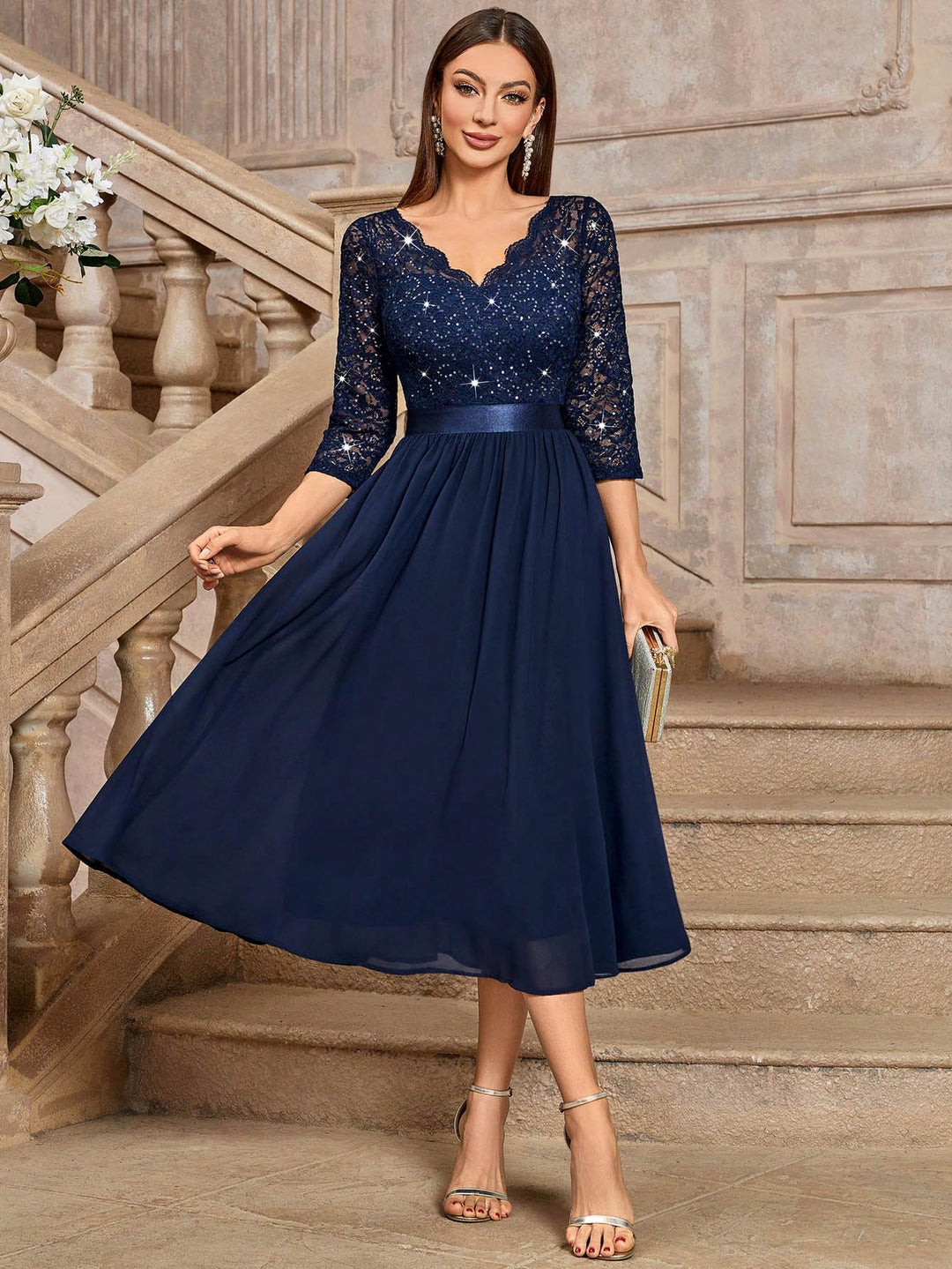 Rochie midi SHEIN, albastru