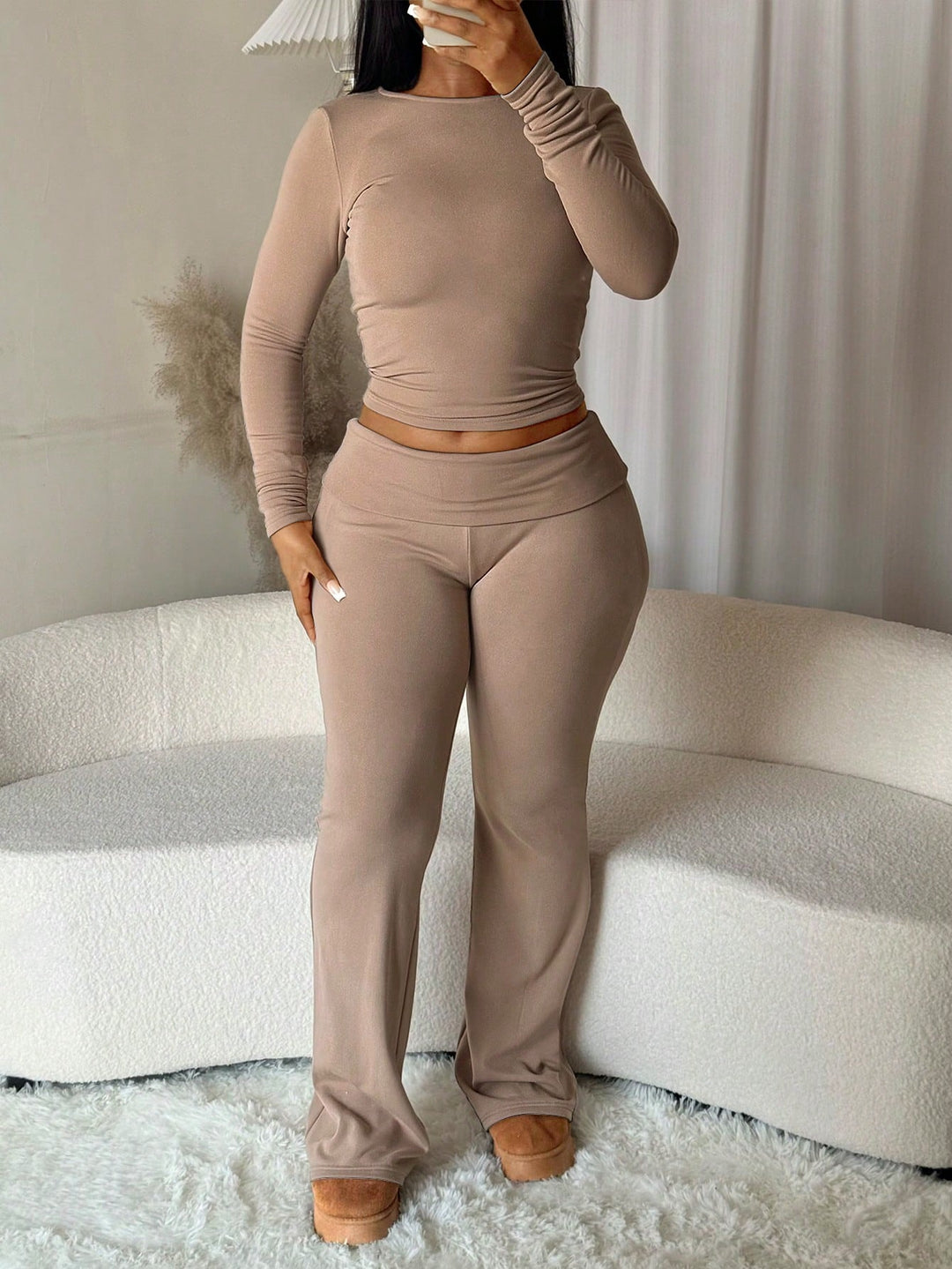 Pantaloni SHEIN, maro