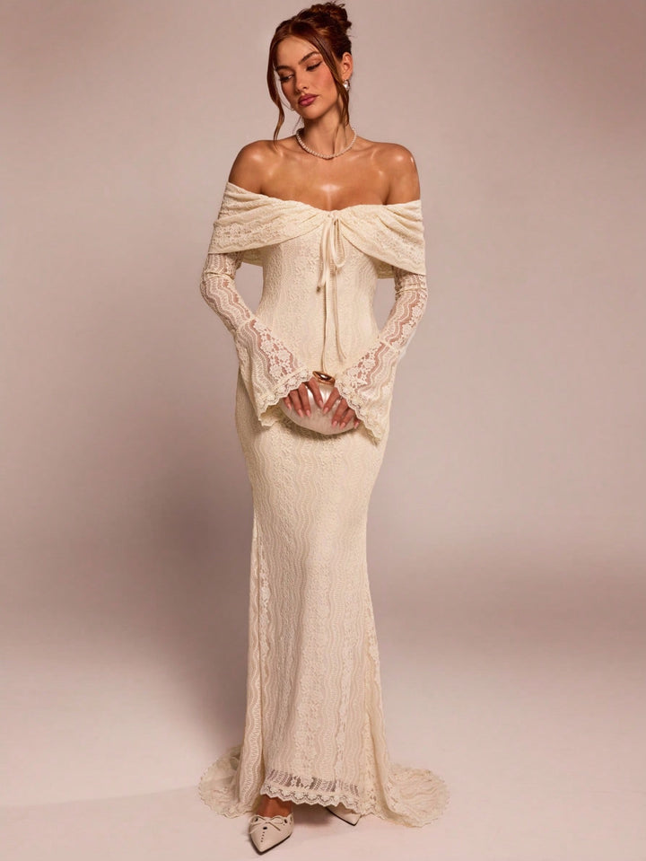 Rochie maxi SHEIN, crem