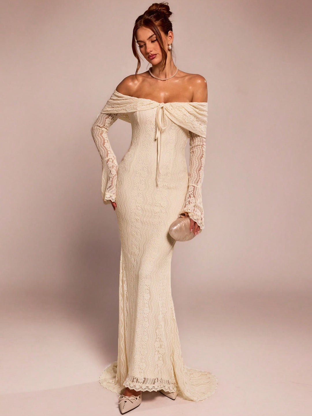 Rochie maxi SHEIN, crem