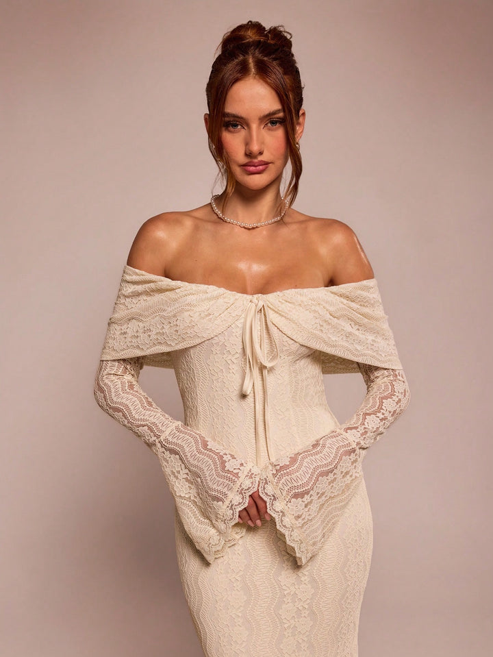 Rochie maxi SHEIN, crem