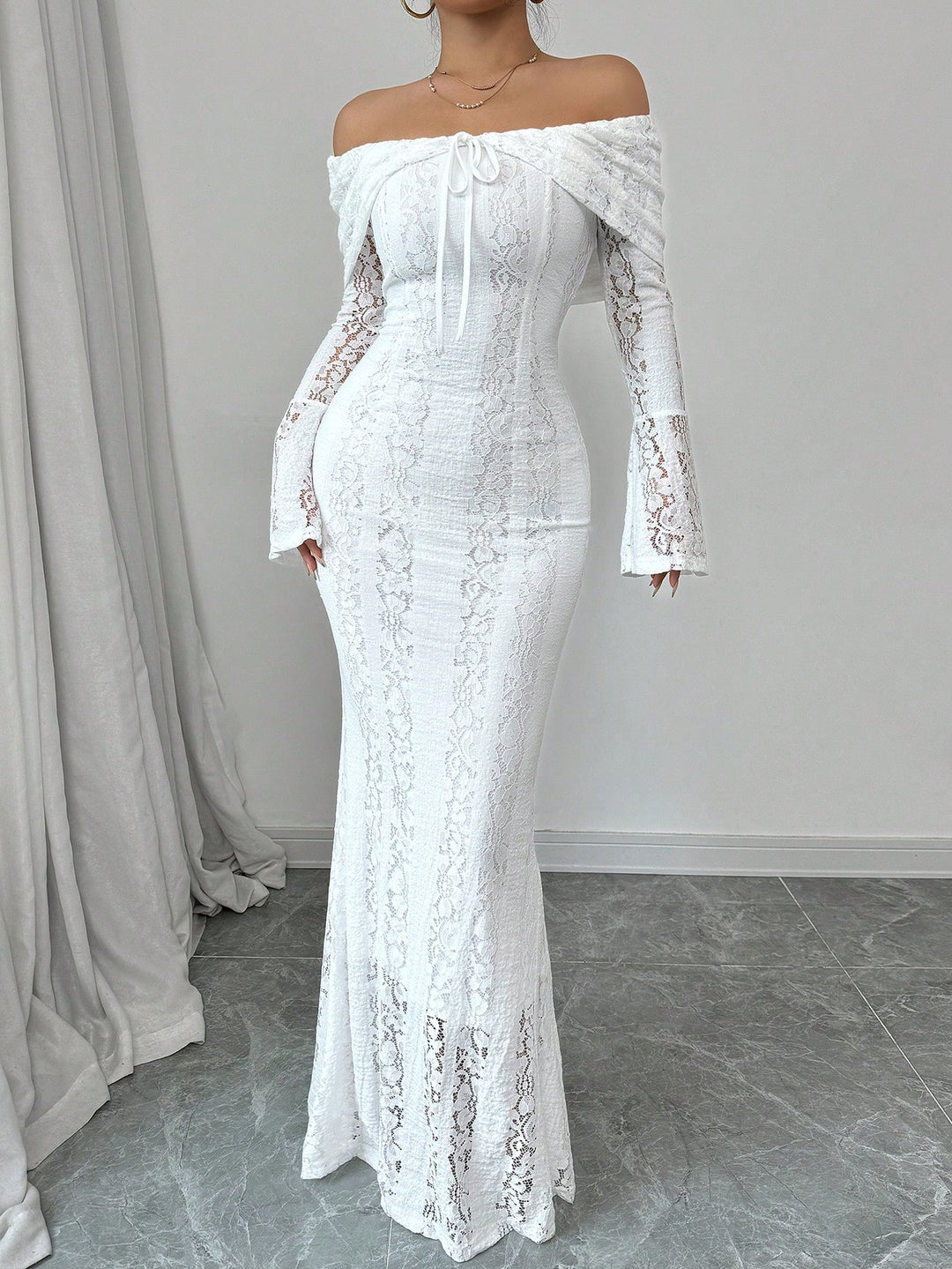 Rochie maxi SHEIN, alb