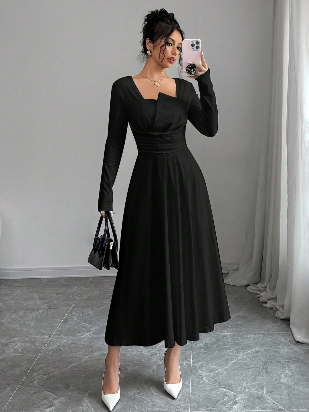 Rochie midi SHEIN, negru
