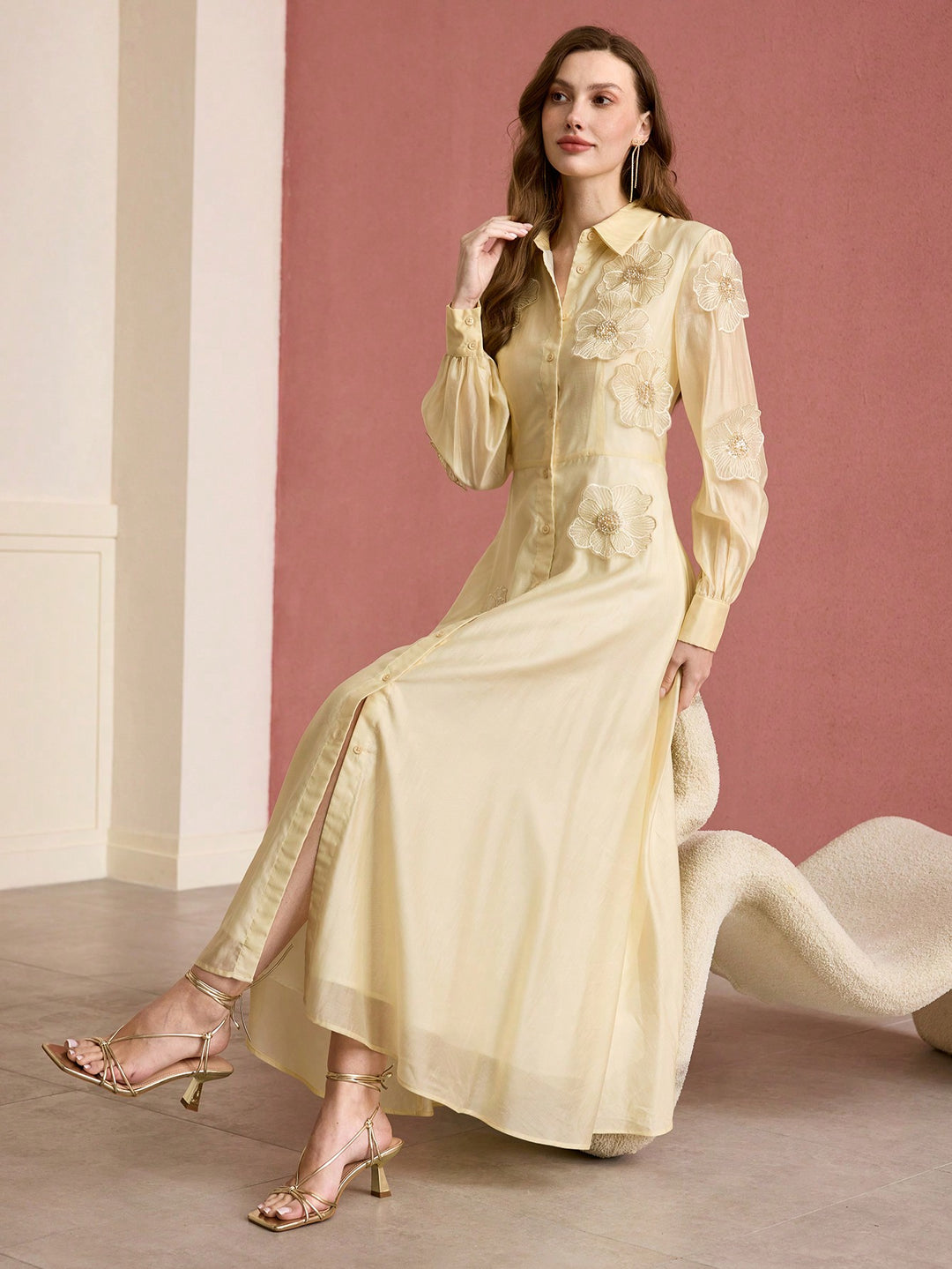 Rochie maxi SHEIN, galben