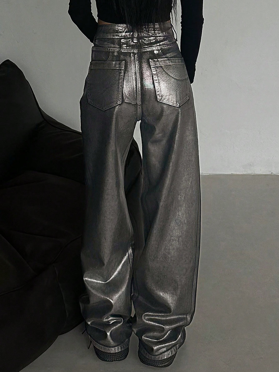Jeans SHEIN, argintiu