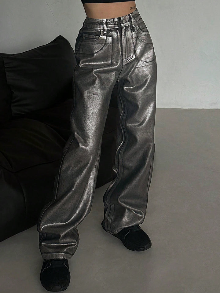 Jeans SHEIN, argintiu