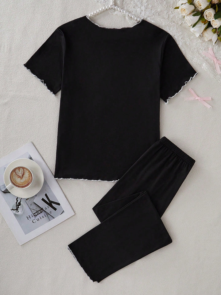 Compleu pijamale SHEIN, negru