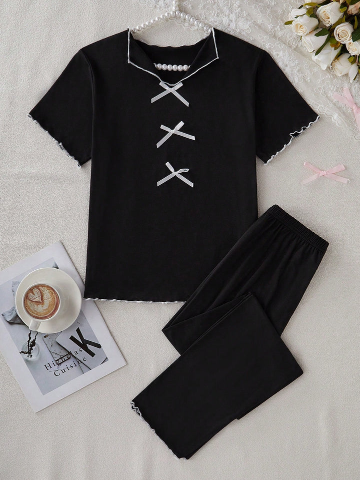 Compleu pijamale SHEIN, negru