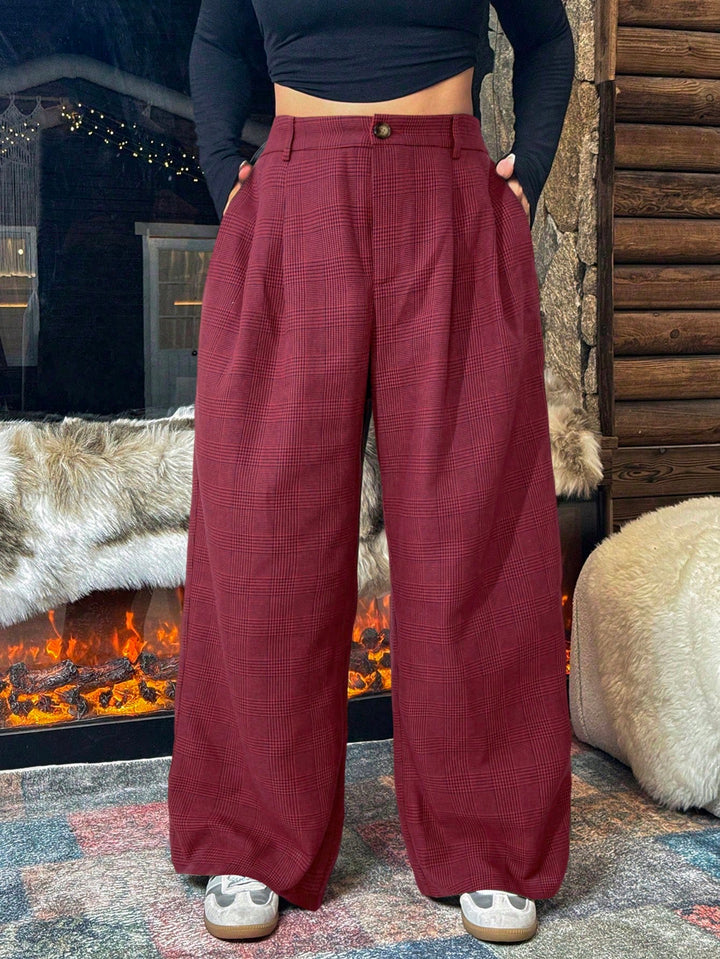 Pantaloni SHEIN, vișiniu