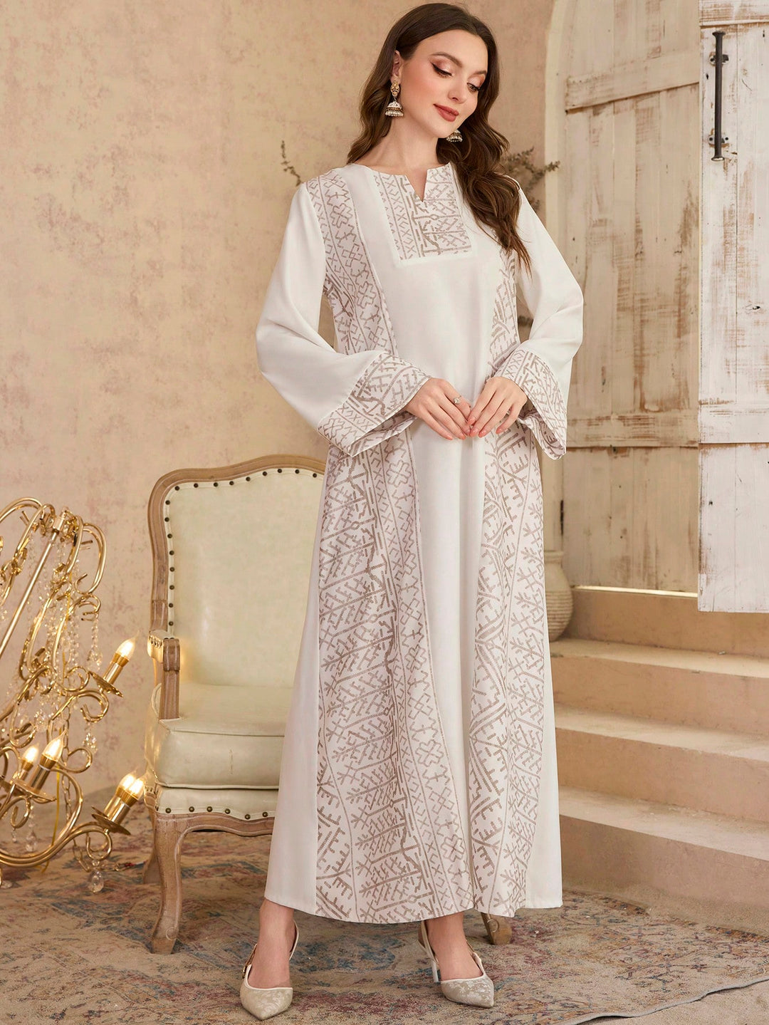 Rochie maxi SHEIN, alb