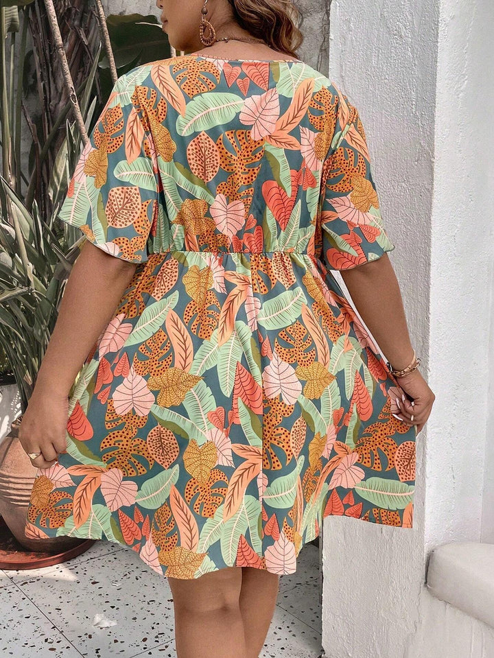 Rochie mini Shein Curve+, mix culori