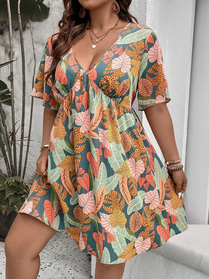 Rochie mini Shein Curve+, mix culori
