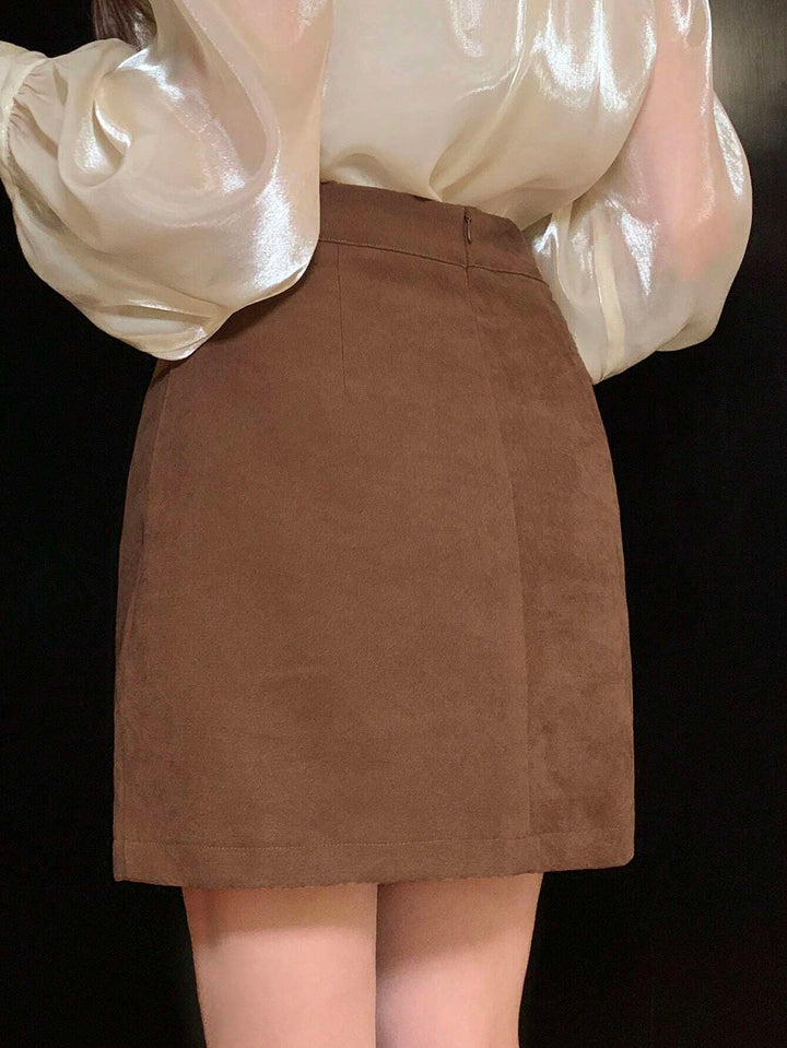 SHEIN miniszoknya, barna
