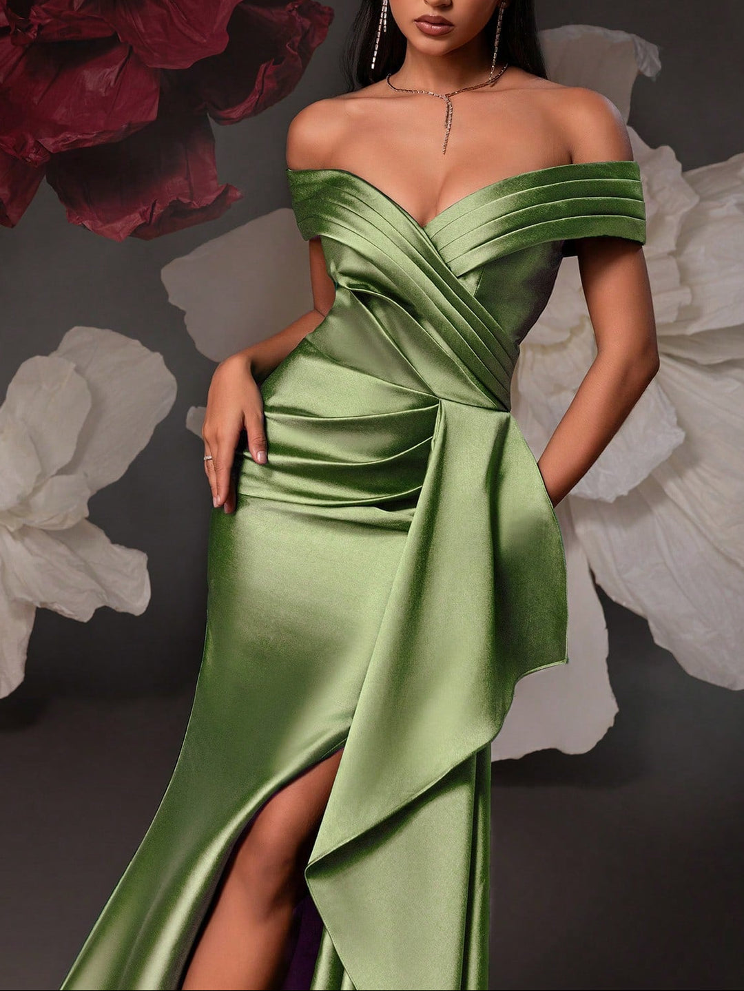 Rochie maxi SHEIN, verde