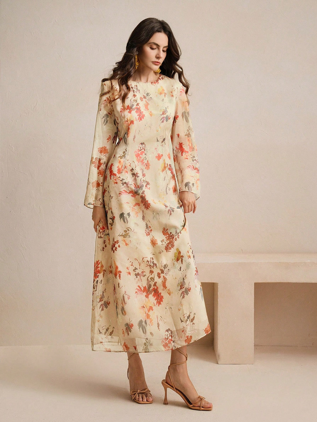 Rochie maxi SHEIN, portocaliu