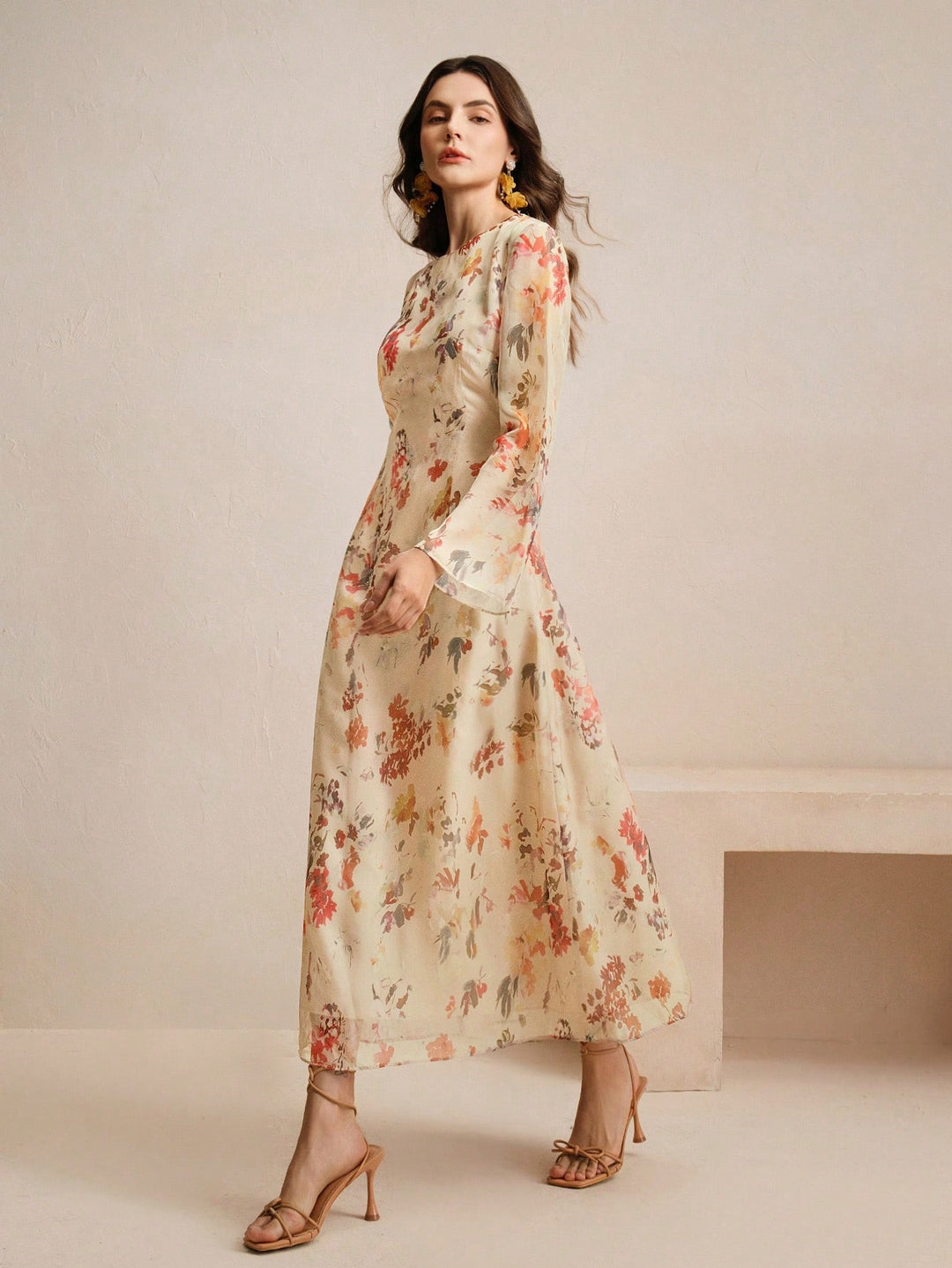 Rochie maxi SHEIN, portocaliu