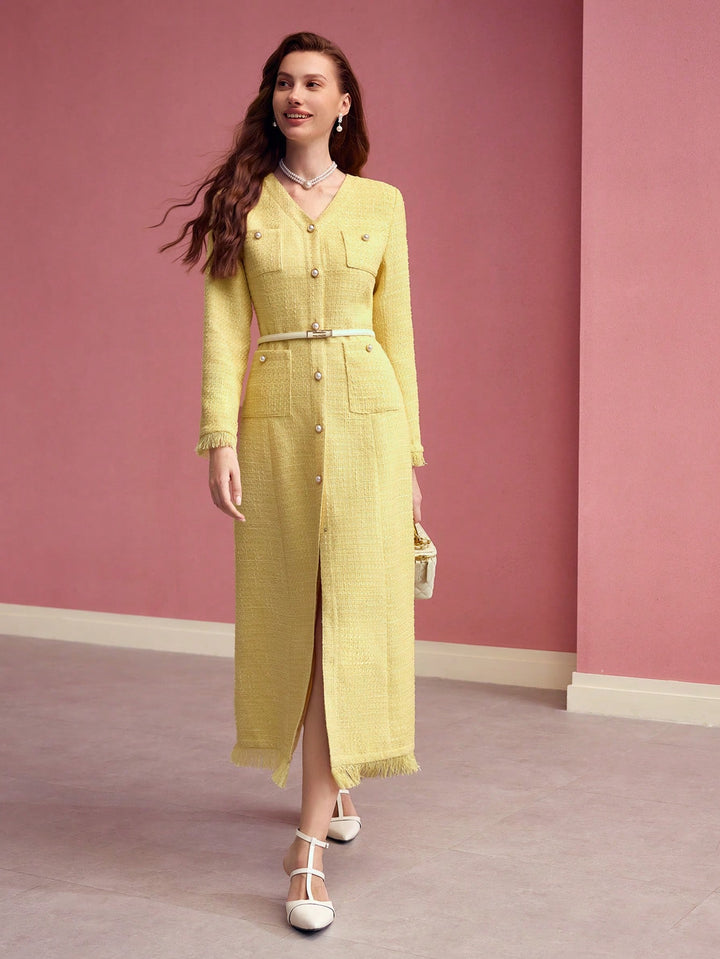 Rochie midi SHEIN, galben