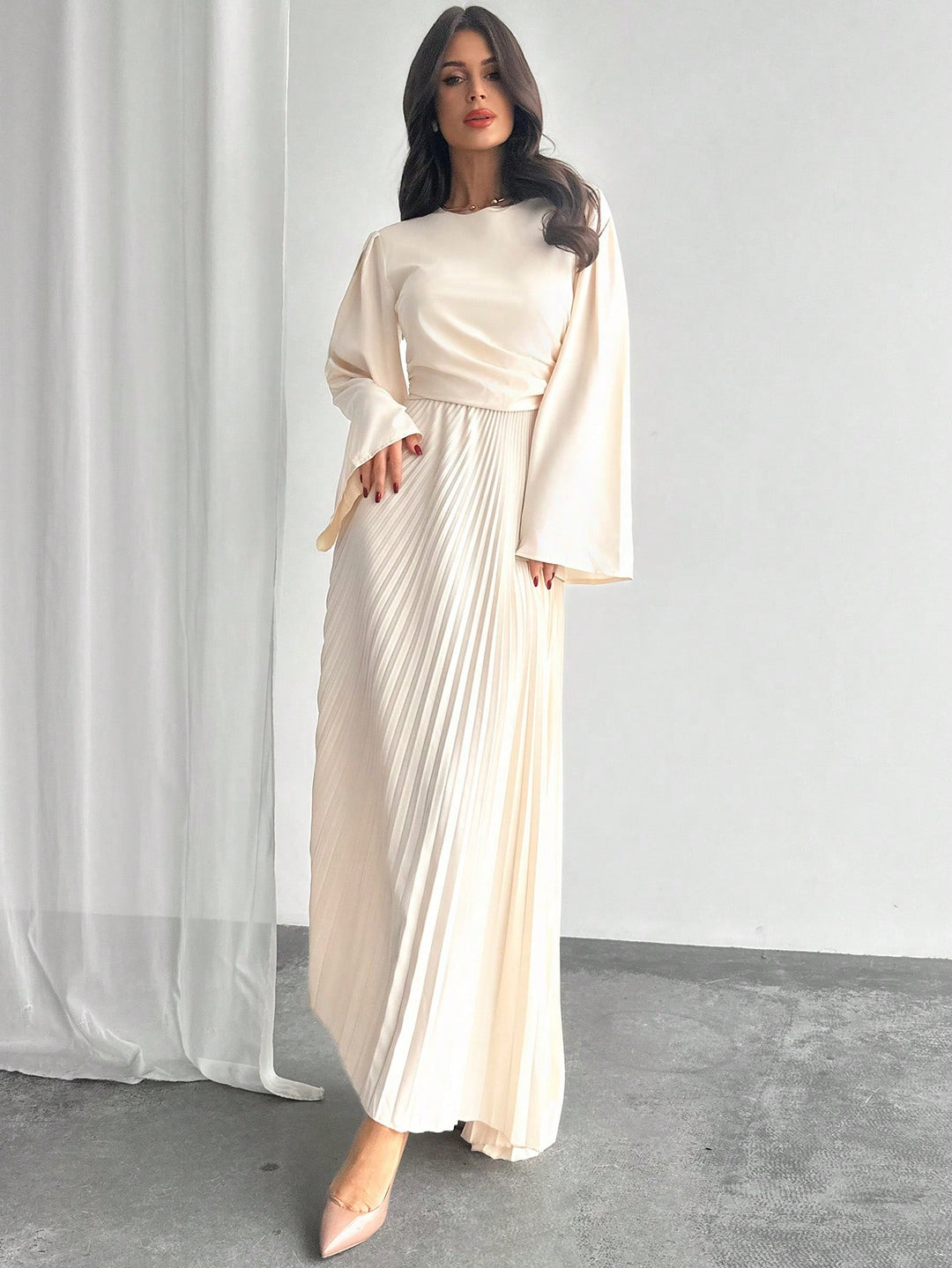 Rochie maxi SHEIN, bej
