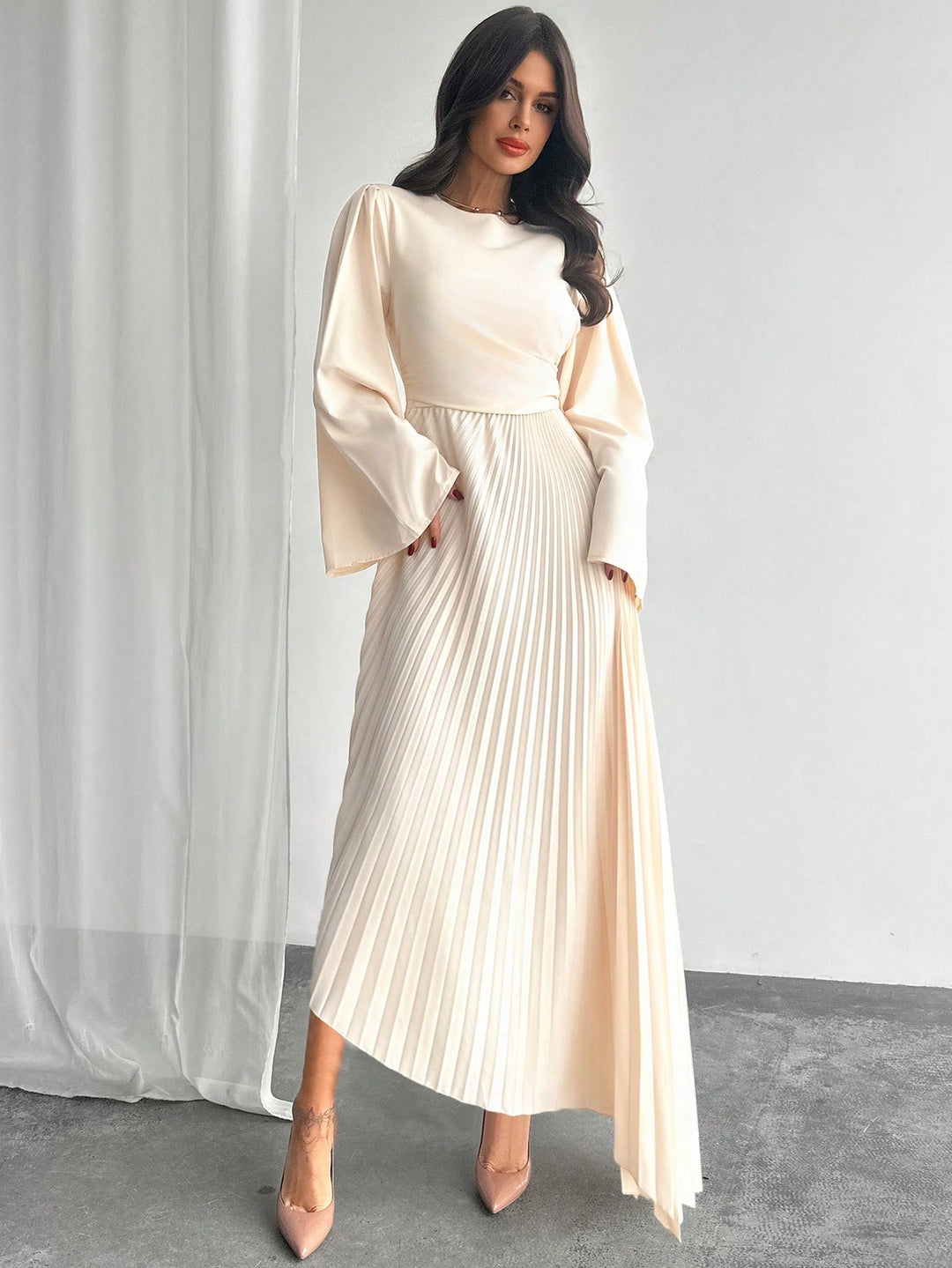 Rochie maxi SHEIN, bej