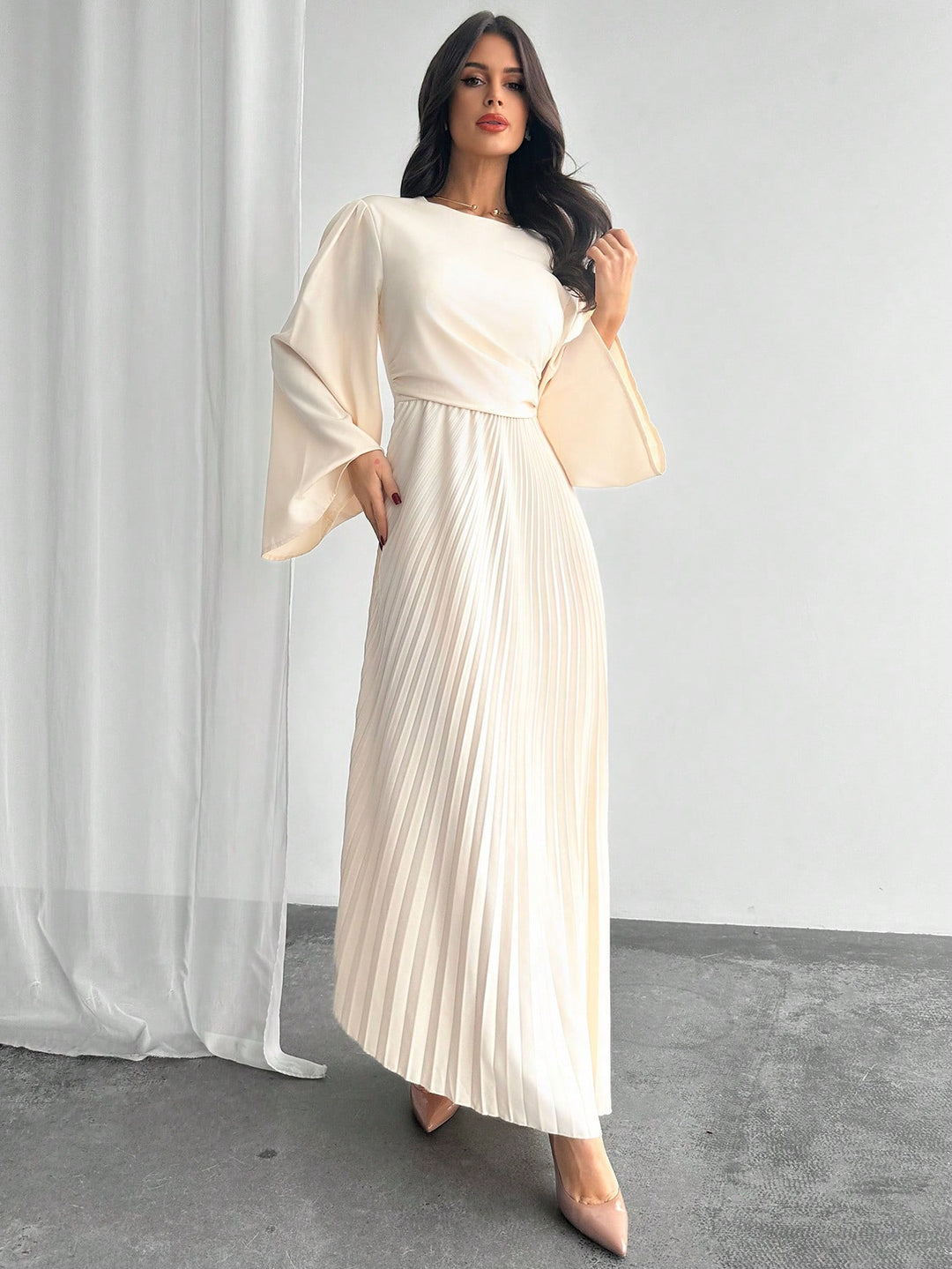 Rochie maxi SHEIN, bej