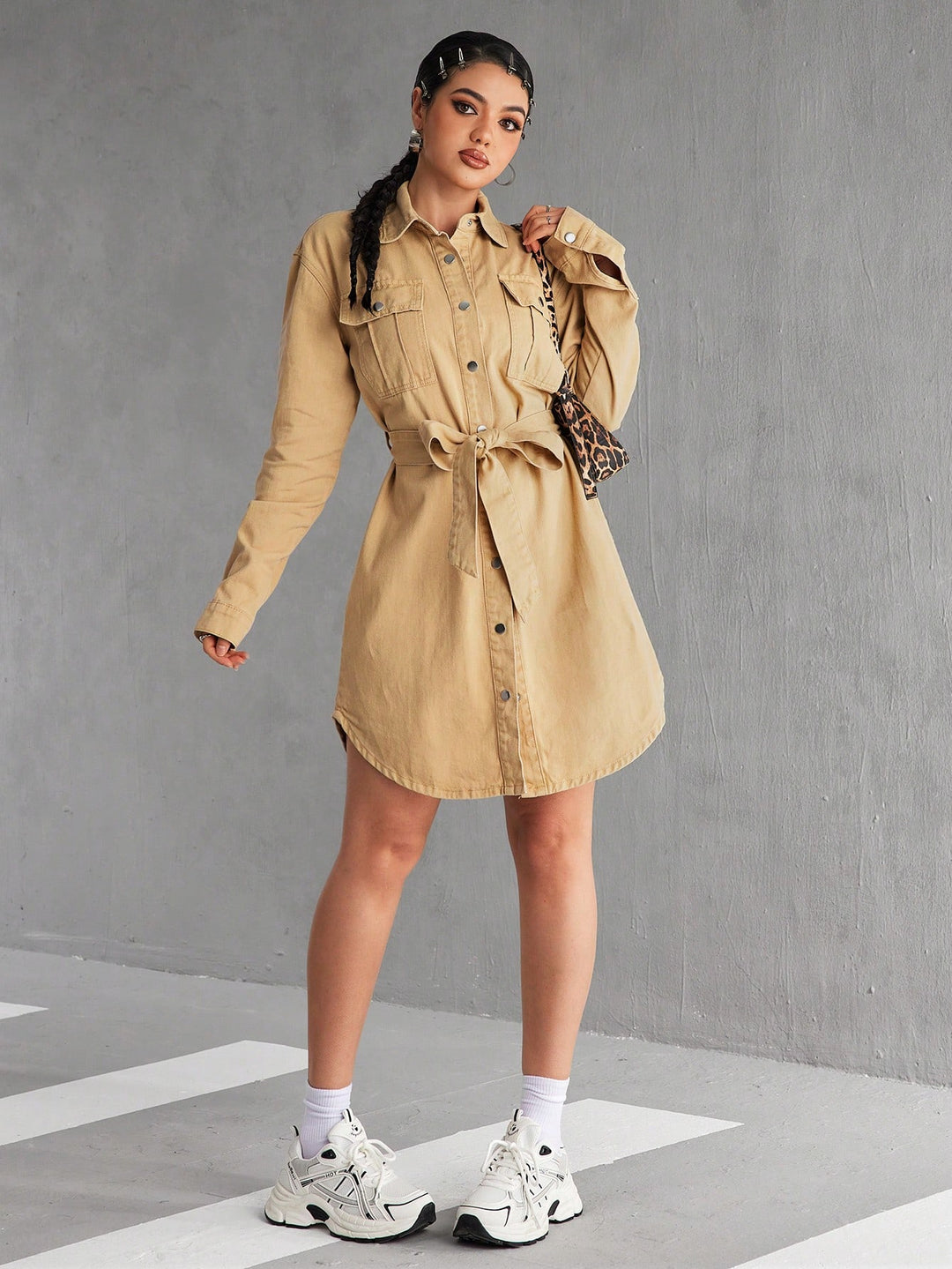 Rochie SHEIN, kaki