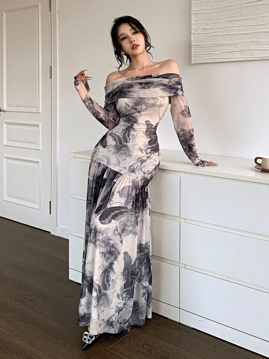 Rochie maxi SHEIN, gri