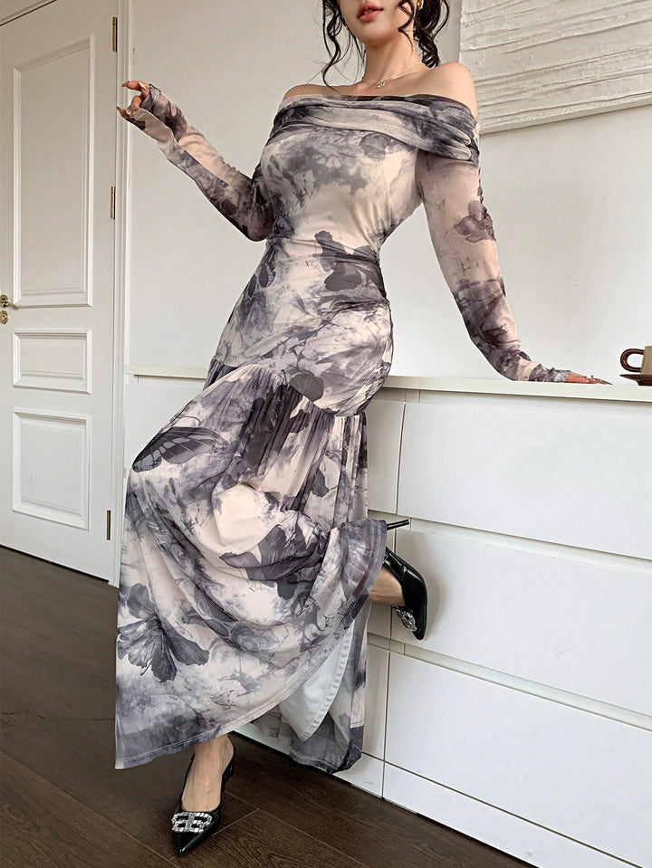 Rochie maxi SHEIN, gri