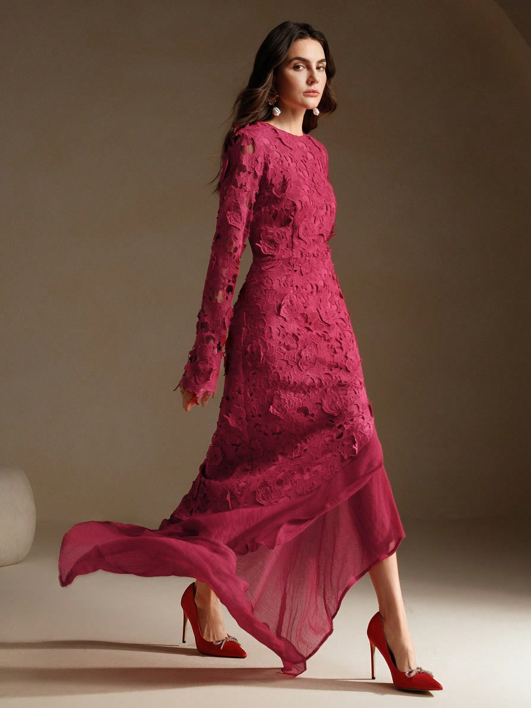 Rochie maxi SHEIN, vișiniu