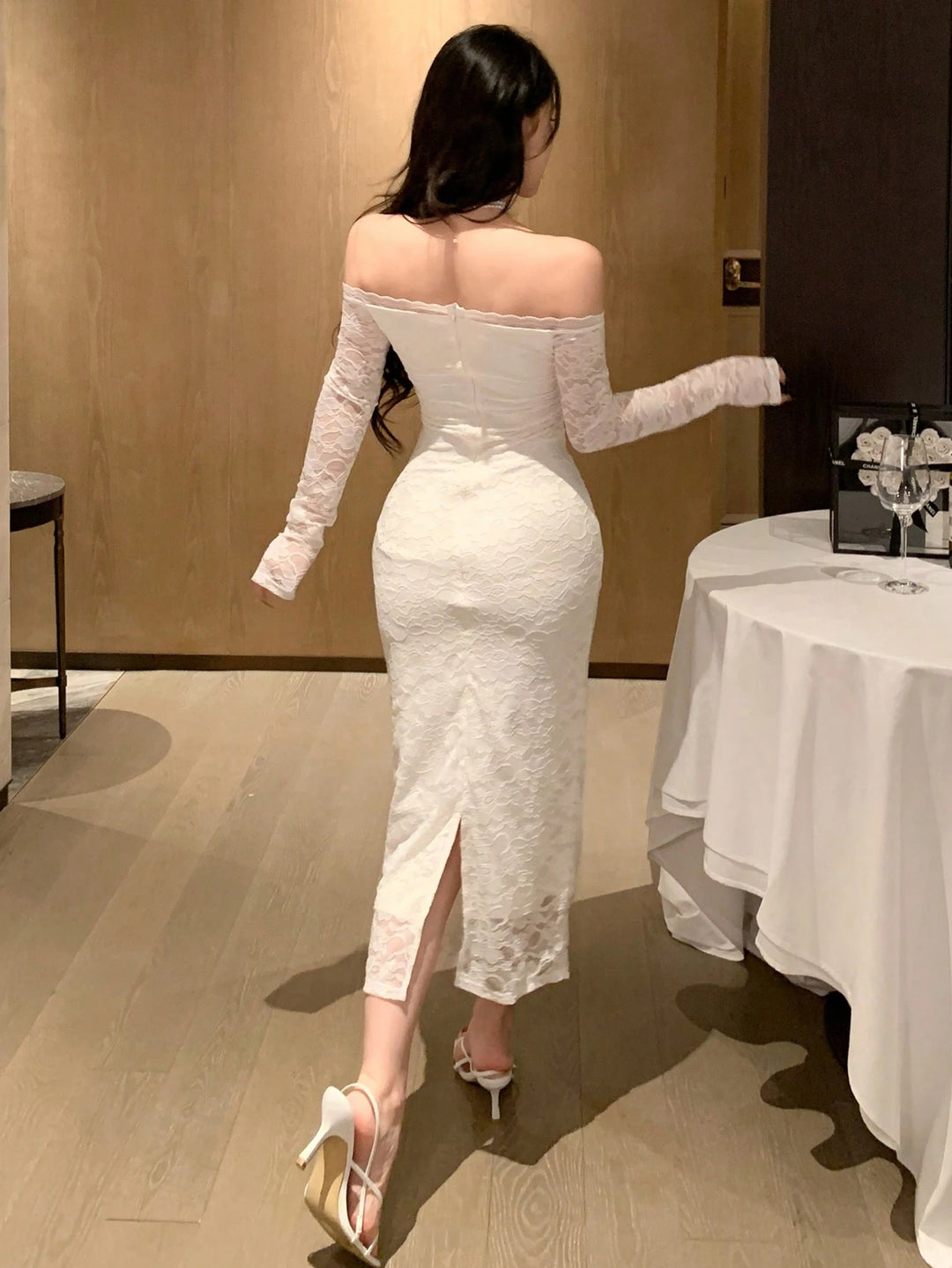 Shein maxi ruha, fehér