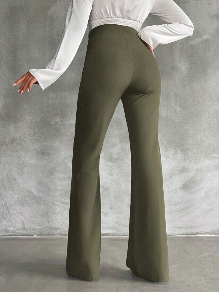 Pantaloni evazați Shein, kaki
