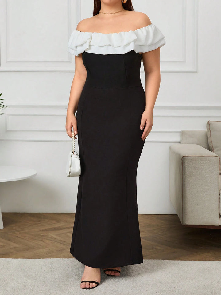 Rochie maxi Shein Curve+, negru