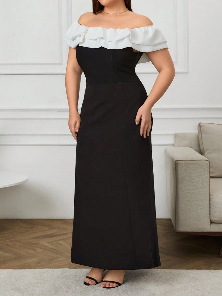 Rochie maxi Shein Curve+, negru