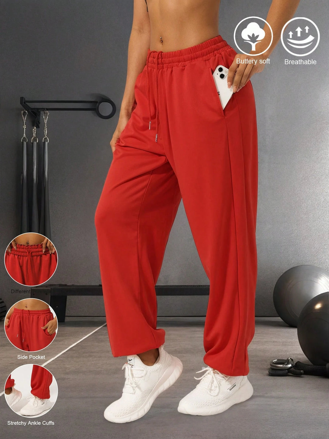 Pantaloni SHEIN, roșu