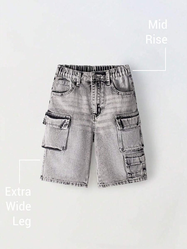 Pantaloni scurți de blugi SHEIN, gri