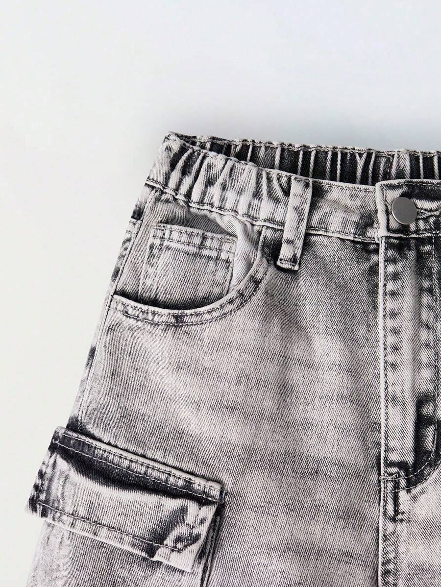 Pantaloni scurți de blugi SHEIN, gri