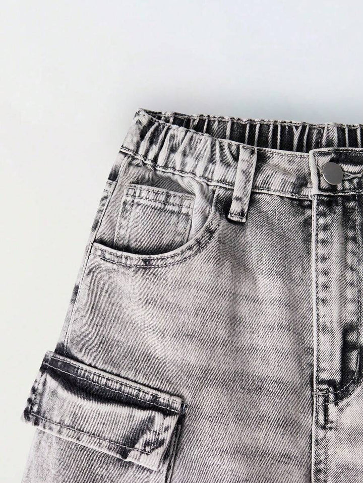 Pantaloni scurți de blugi SHEIN, gri